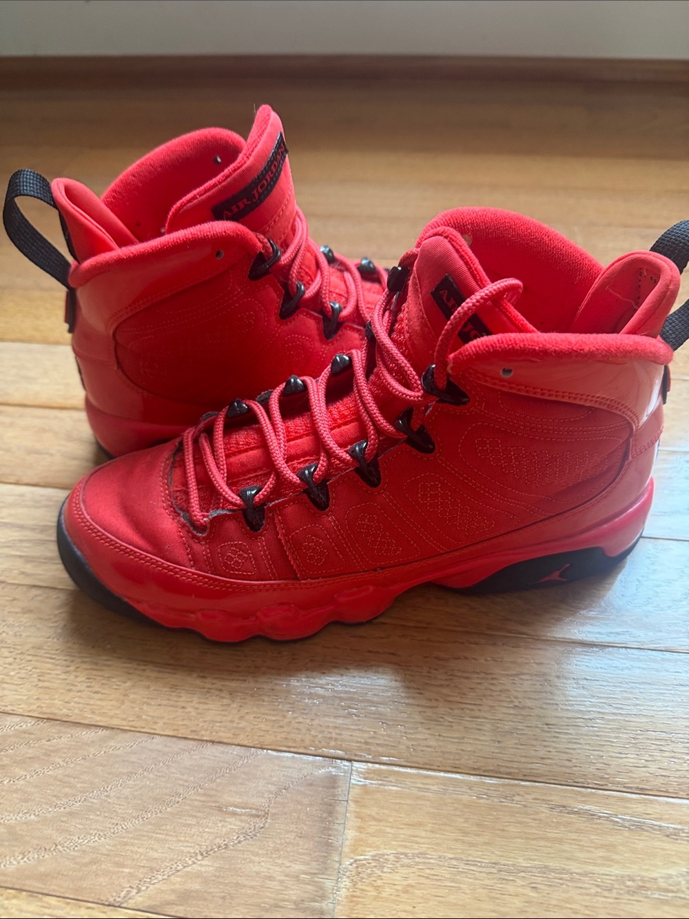 Jordan Kids Red High-Top Sneakers with Black Accents - Picture 3 of 7